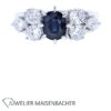 Zeitloser Entourage Ring mit Brillant und Saphir Gold – Bild 2