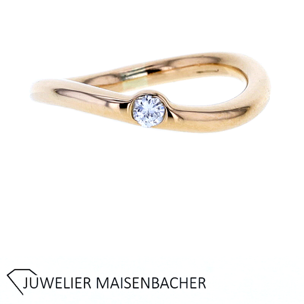 Niessing Solitaire Ring "Gestaucht" mit Brillant Gold – Bild 3
