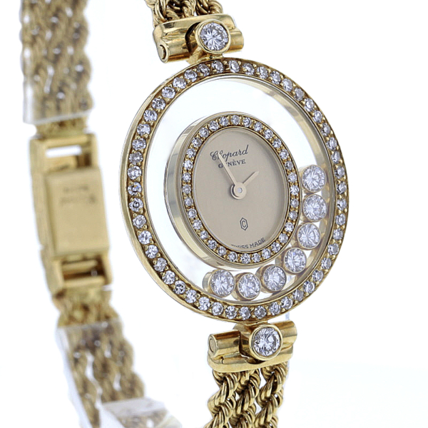 Chopard Happy Diamonds Gelbgold 750/- mit 84 und 7 schwebenden Diamanten – Bild 2