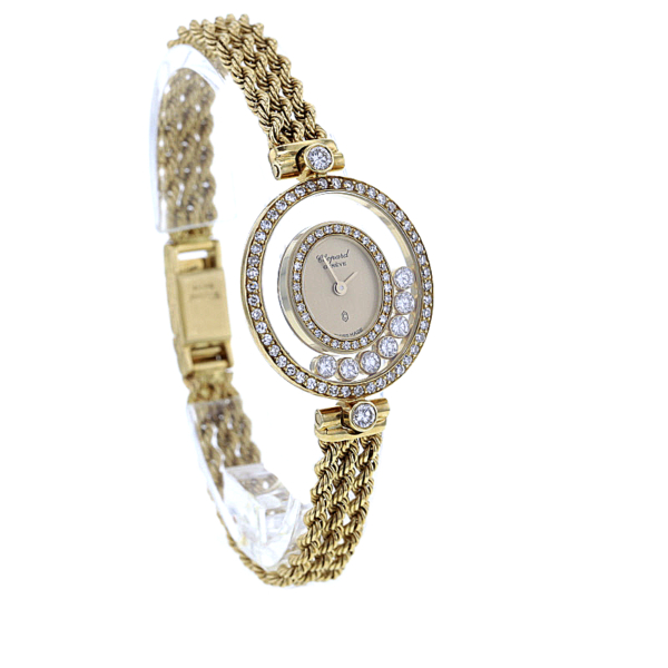Chopard Happy Diamonds Gelbgold 750/- mit 84 und 7 schwebenden Diamanten – Bild 4