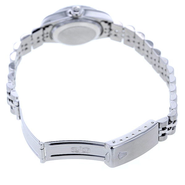 Rolex Date 26 mm Edelstahl, geriffelte Lünette, Jubilee-Armband – Bild 9