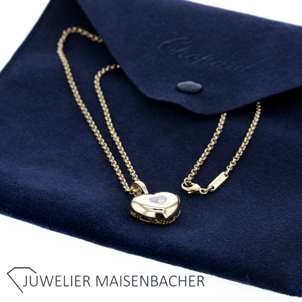 Chopard "Happy Diamonds" Collier mit Herzanhänger Brillant Gold