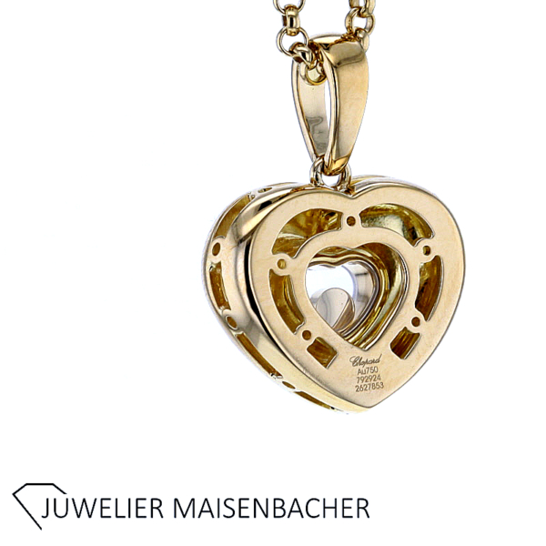 Chopard "Happy Diamonds" Collier mit Herzanhänger Brillant Gold – Bild 5