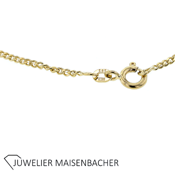 Klassische Flachpanzerkette/Collierkette 50 cm Gold – Bild 3