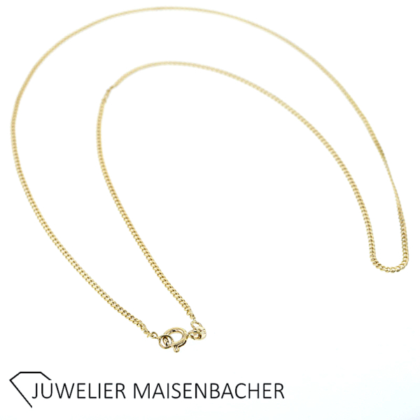 Klassische Flachpanzerkette/Collierkette 50 cm Gold – Bild 2