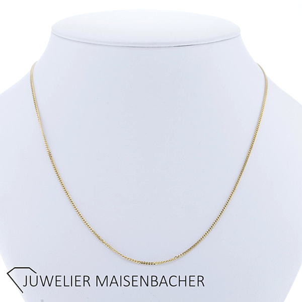 Klassische Flachpanzerkette/Collierkette 50 cm Gold