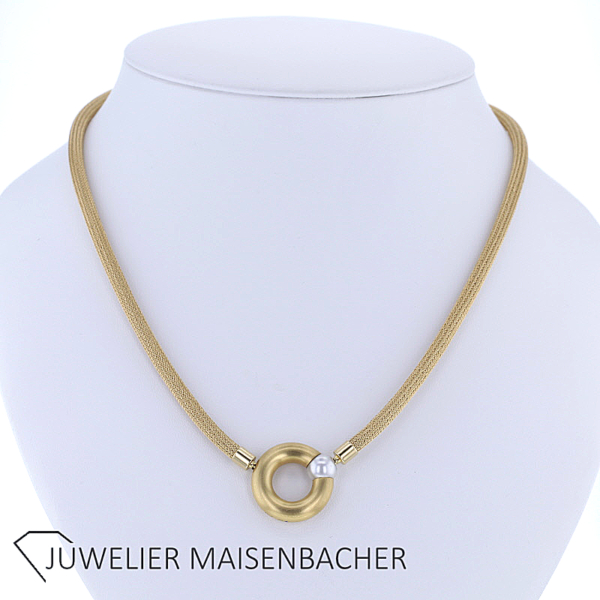 Handgestricktes Collier mit Schließe von Schmuckwerk Gold – Bild 7