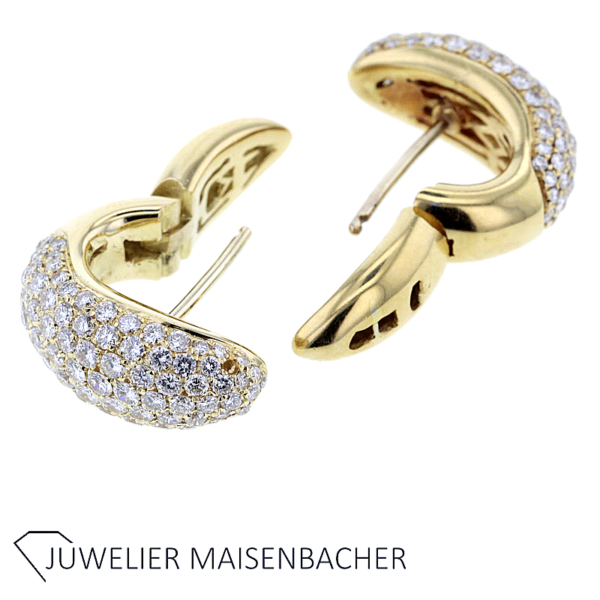 Wunderschöne Brillant Klapp-Creolen Gold – Bild 3