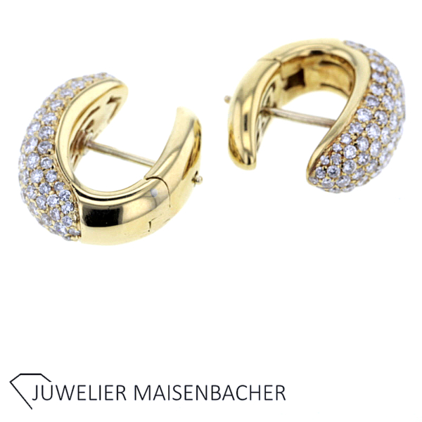 Wunderschöne Brillant Klapp-Creolen Gold – Bild 4