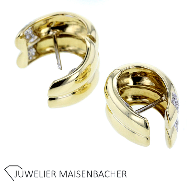 Opulente Creolen mit Brillanten in Gold – Bild 2