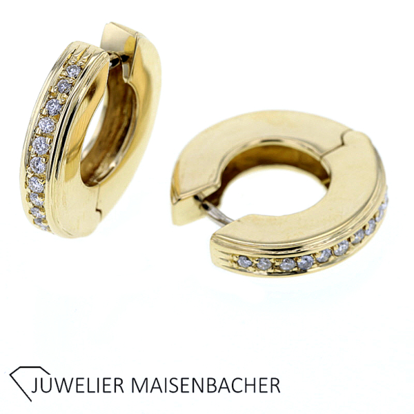 Klassische Creolen mit strahlenden Brillanten Gold
