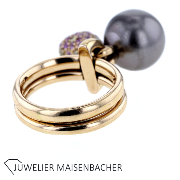 Schoeffel Tahitiperlen Ring mit farbigen Brillanten – Bild 4