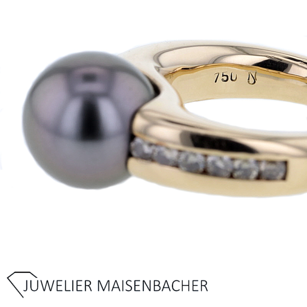 Schoeffel Ring mit Tahiti-Zuchtperle und Brillanten – Bild 2