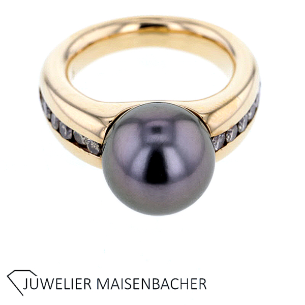 Schoeffel Ring mit Tahiti-Zuchtperle und Brillanten – Bild 4