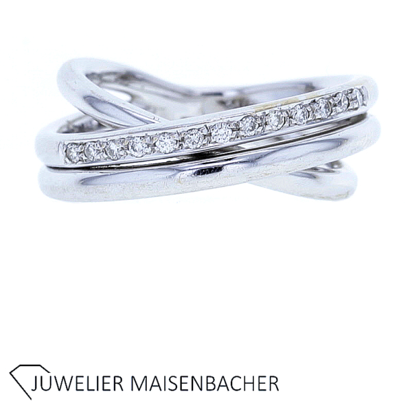 Ring Dreifach Gekreuzt mit Brillanten Gold – Bild 5