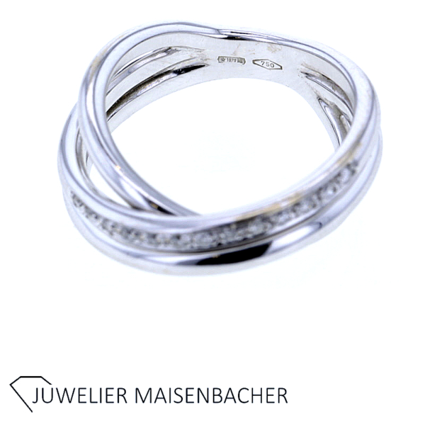 Ring Dreifach Gekreuzt mit Brillanten Gold
