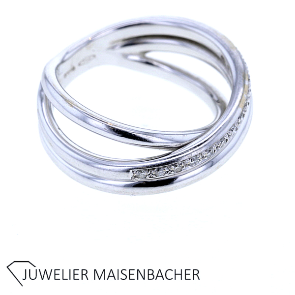 Ring Dreifach Gekreuzt mit Brillanten Gold – Bild 2
