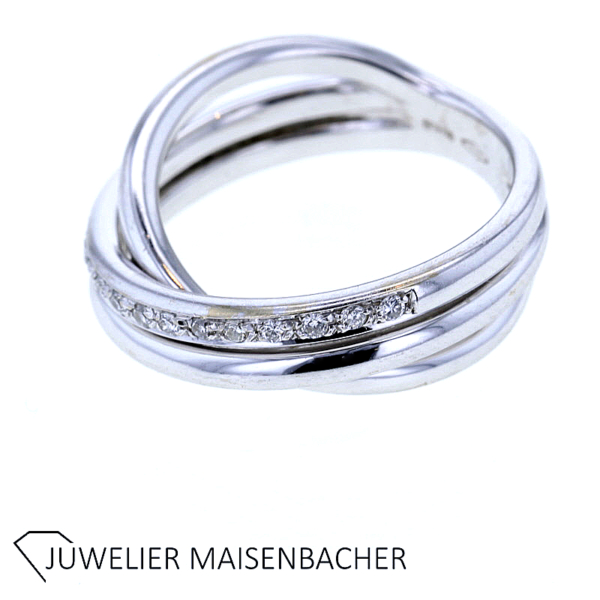 Ring Dreifach Gekreuzt mit Brillanten Gold – Bild 3