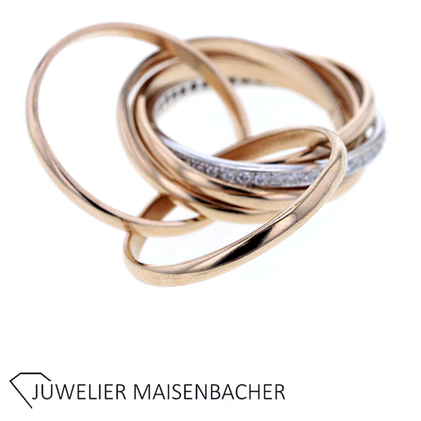 Mehrfachring/ Wickelring bestehend aus 6 Einzelringen mit Brillant – Bild 2