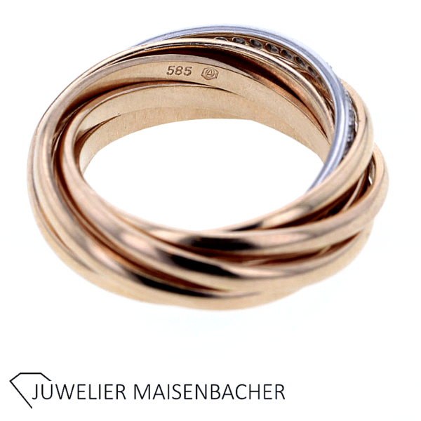 Mehrfachring/ Wickelring bestehend aus 6 Einzelringen mit Brillant – Bild 3