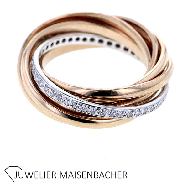 Mehrfachring/ Wickelring bestehend aus 6 Einzelringen mit Brillant – Bild 4