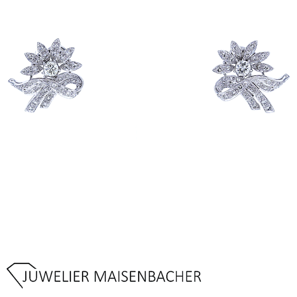Wunderschöne Ohrstecker/Clip mit Diamanten und Brillanten Gold – Bild 5