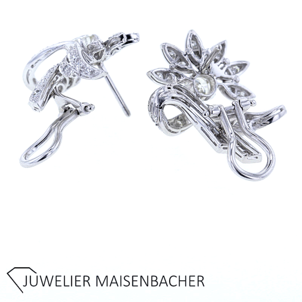 Wunderschöne Ohrstecker/Clip mit Diamanten und Brillanten Gold – Bild 2