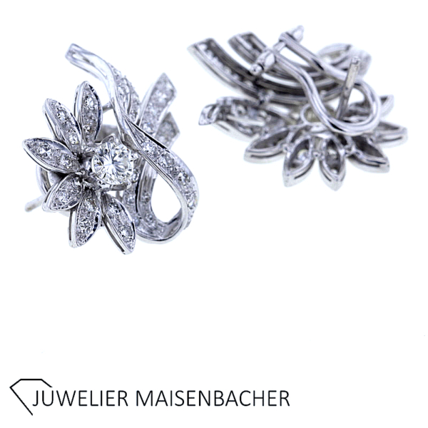 Wunderschöne Ohrstecker/Clip mit Diamanten und Brillanten Gold – Bild 3