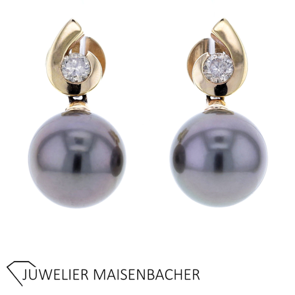 Schoeffel Ohrstecker mit Tahiti-Zuchtperle und Brillanten