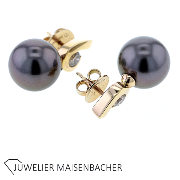 Schoeffel Ohrstecker mit Tahiti-Zuchtperle und Brillanten – Bild 2