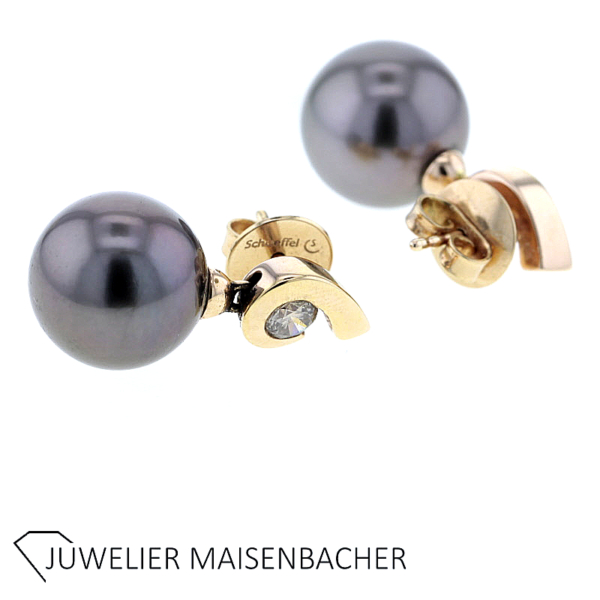 Schoeffel Ohrstecker mit Tahiti-Zuchtperle und Brillanten – Bild 3