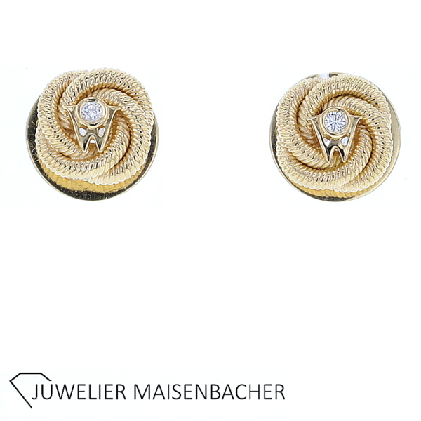 Wellendorf Seidenknoten Ohrstecker mit Brillant