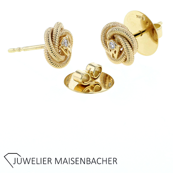 Wellendorf Seidenknoten Ohrstecker mit Brillant – Bild 3