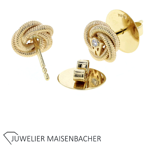 Wellendorf Seidenknoten Ohrstecker mit Brillant – Bild 4