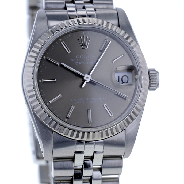 Rolex Datejust 31 mm Edelstahl, 18K. Weißgold-Lünette, Jubilee-Band, Ref. 68274