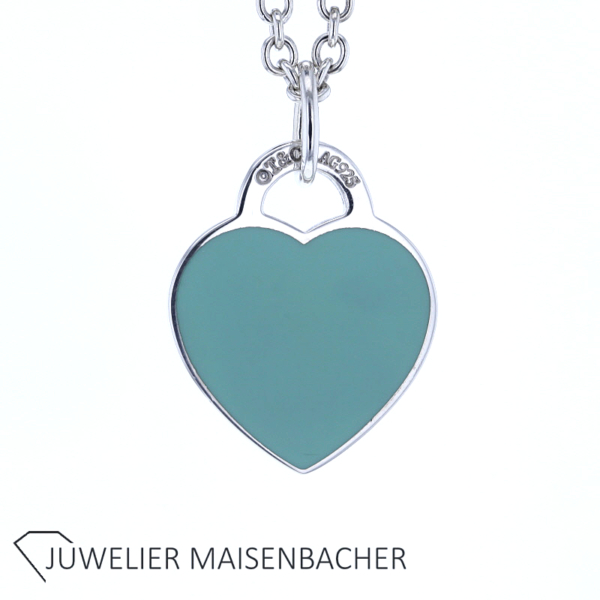 Tiffany & Co. Blauer Herz-Anhänger an Kette – Bild 2