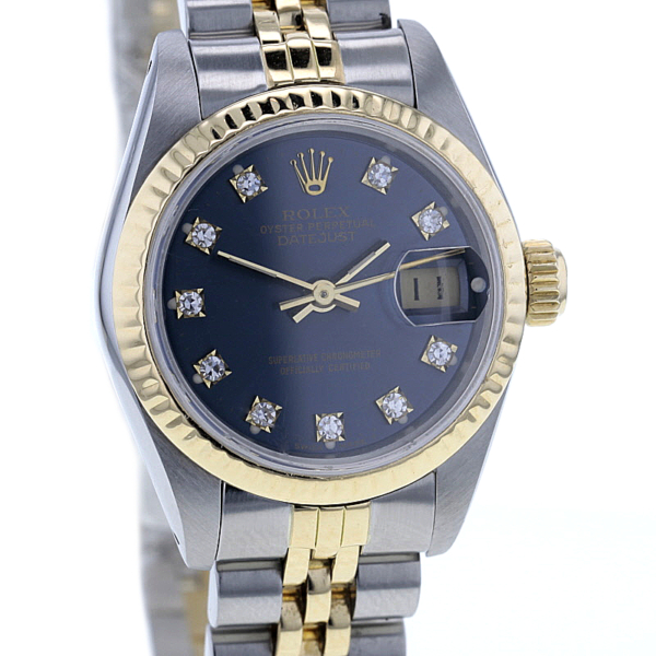 Rolex Lady-Datejust Edelstahl / Gold 750/- Ref. 69173 Blue / Diam.