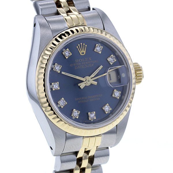 Rolex Lady-Datejust Edelstahl / Gold 750/- Ref. 69173 Blue / Diam. – Bild 3