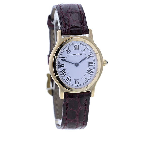 Cartier Damenuhr oval Gelbgold 750/- – Bild 2