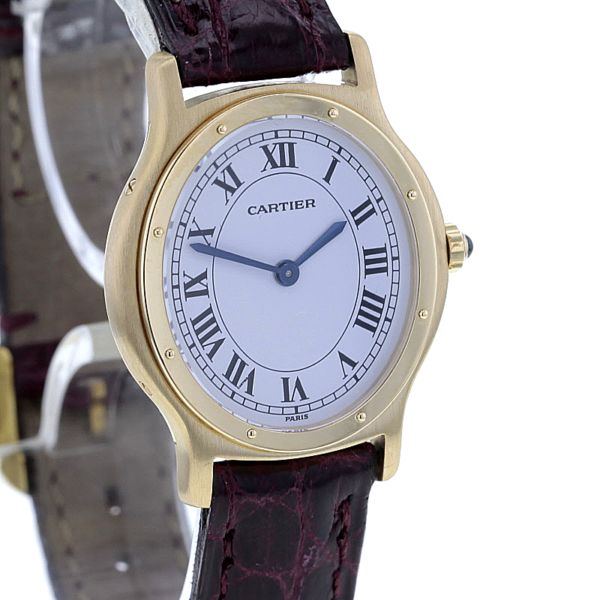 Cartier Damenuhr oval Gelbgold 750/- – Bild 3