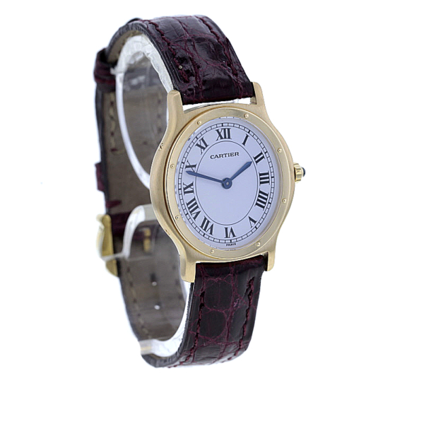 Cartier Damenuhr oval Gelbgold 750/- – Bild 4