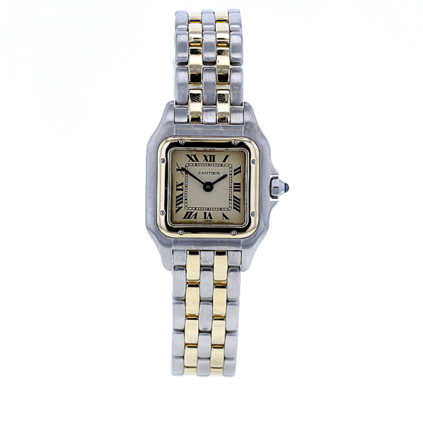 Cartier Panthere  Damen, 18K. Gold/Edelstahl, 2 Streifen Gold – Bild 2