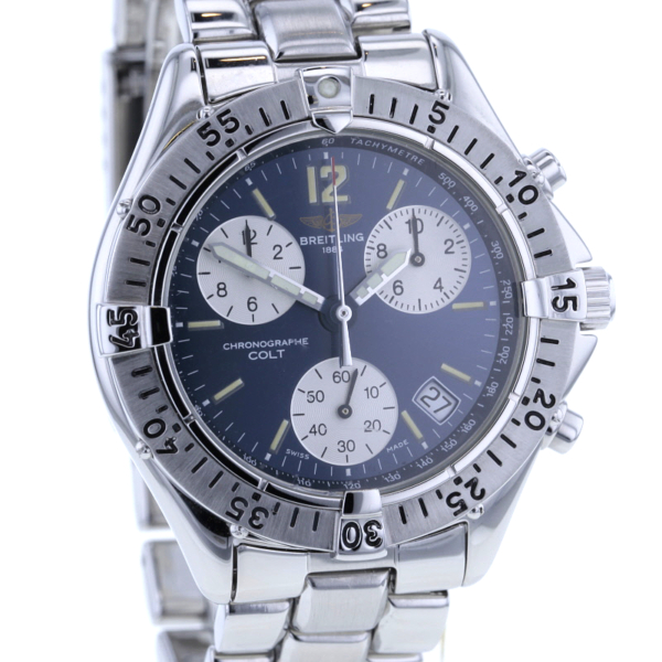 Breitling Chrono Colt A53035, Edelstahl, blue