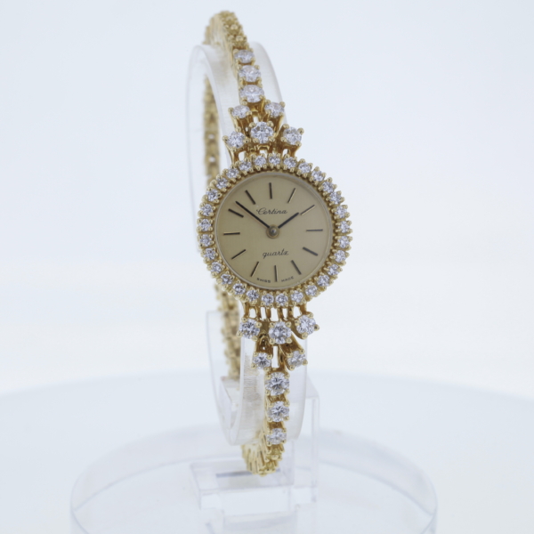 Certina Elegance Gelbgold 750/- mit 45 Brillanten – Bild 2