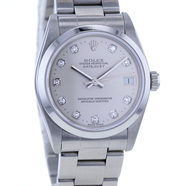 Rolex Datejust 31, Ref. 78240, Stahl, Zifferblatt mit 10 Diamanten