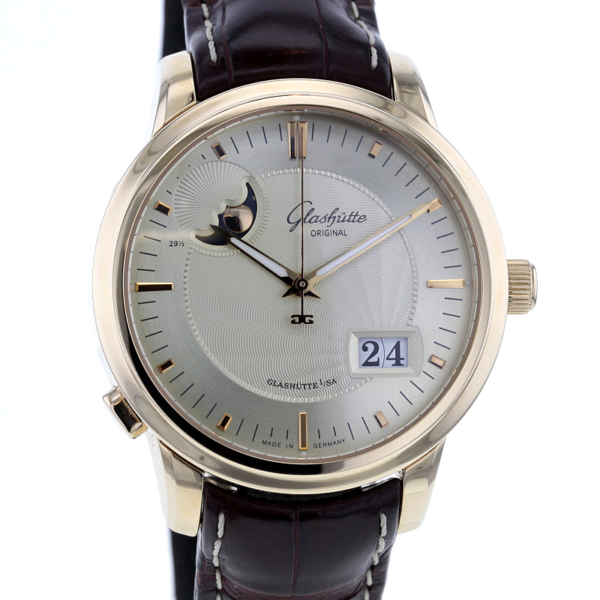 Glashütte Original Senator Panoramadatum Mondphase Gelbgold 750/-