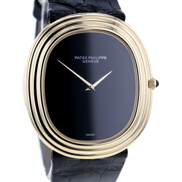 Patek Philippe Ellipse d´Or Jumbo Gelbgold 750/- Automatik Onyx-Dial