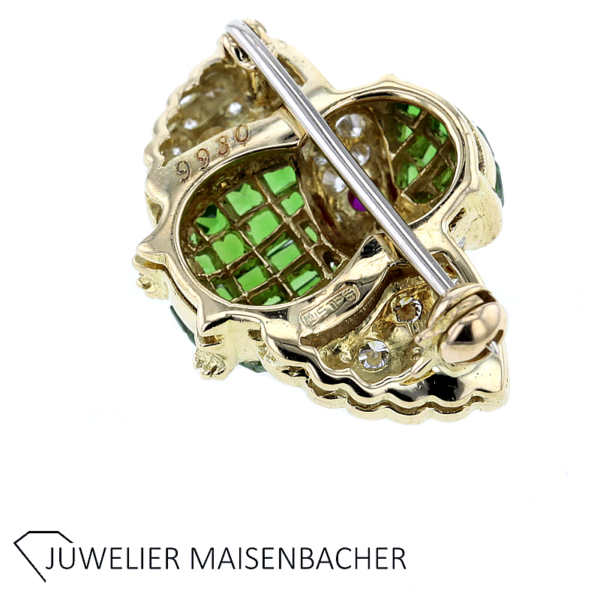 WEMPE Brosche Eule mit Brillanten und Tsavorith – Bild 4