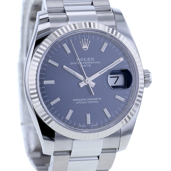 Rolex Date 34mm Edelstahl/Weißgold Oysterarmband 115234
