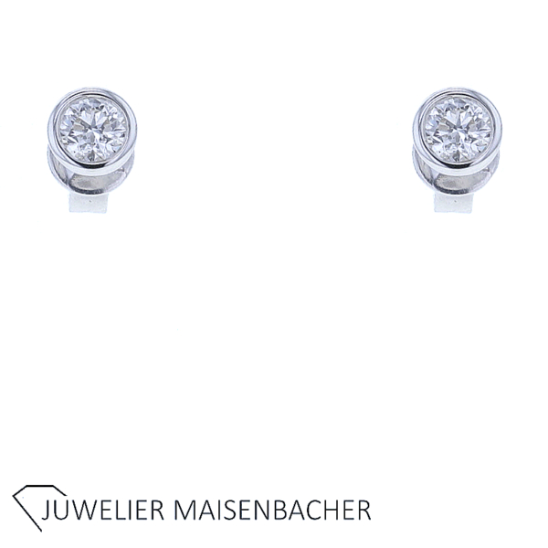 Zauberhafte Solitaire Ohrstecker mit Brillant Gold – Bild 3